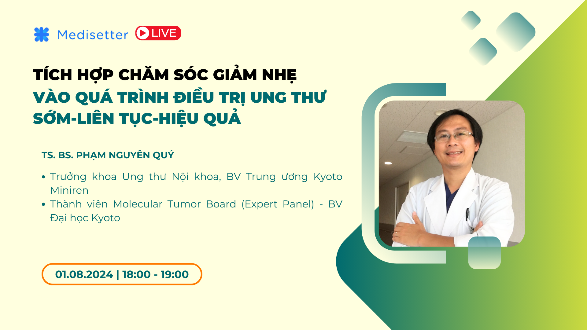 Tích hợp chăm sóc giảm nhẹ vào quá trình điều trị ung thư: Sớm - Liên tục - Hiệu quả